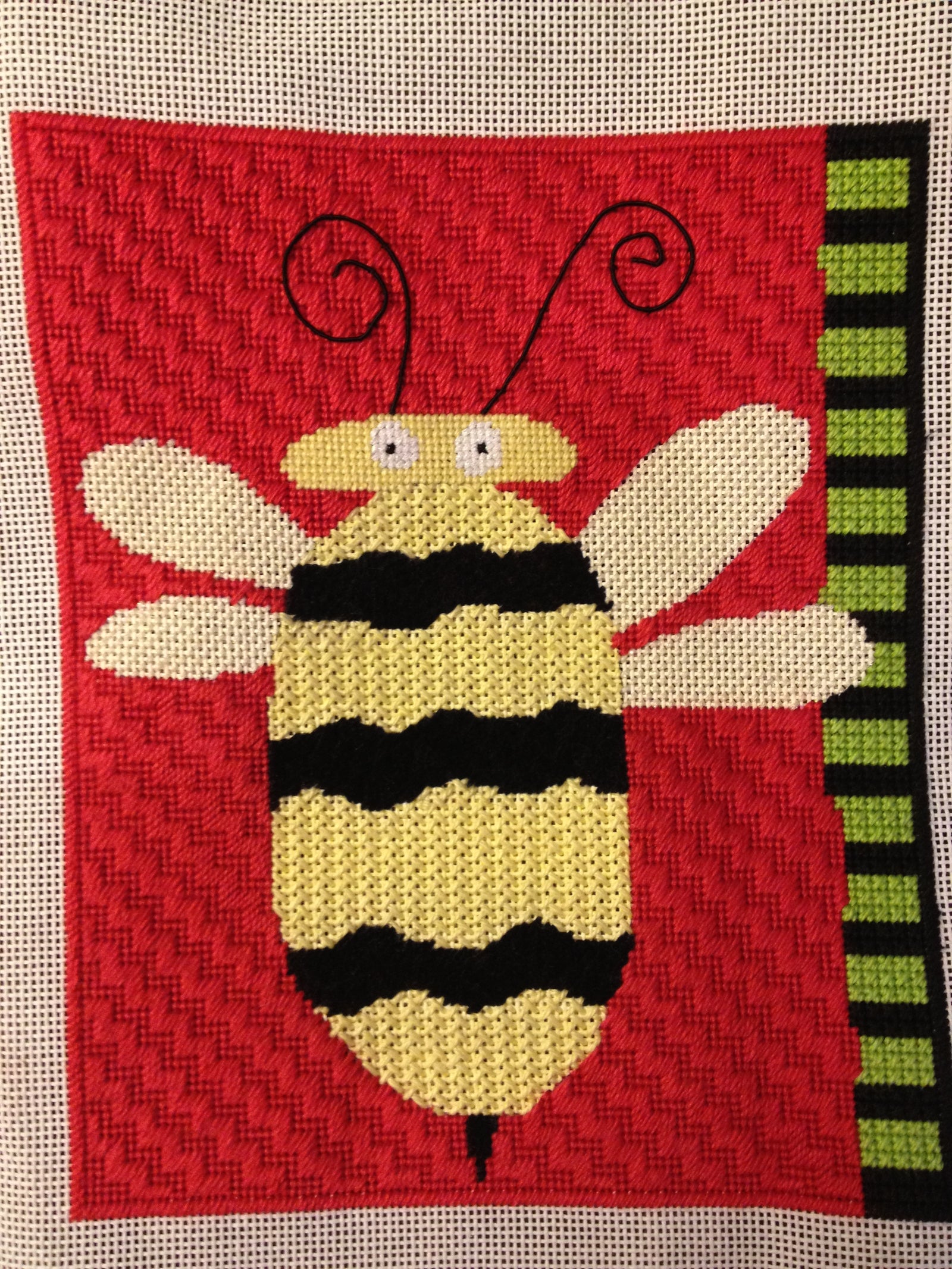 Maggie & Co. bumble bee canvas (completed)