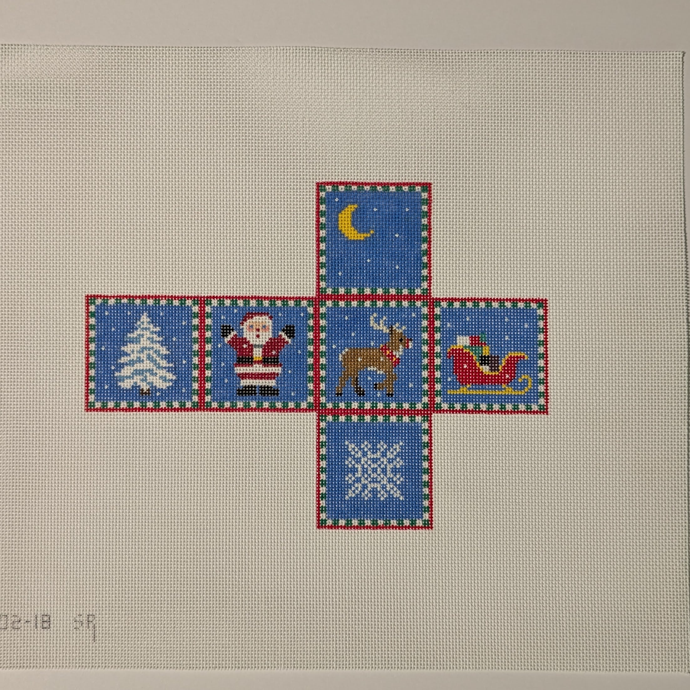 3D Santa Sleigh Reindeer Tree Cube
