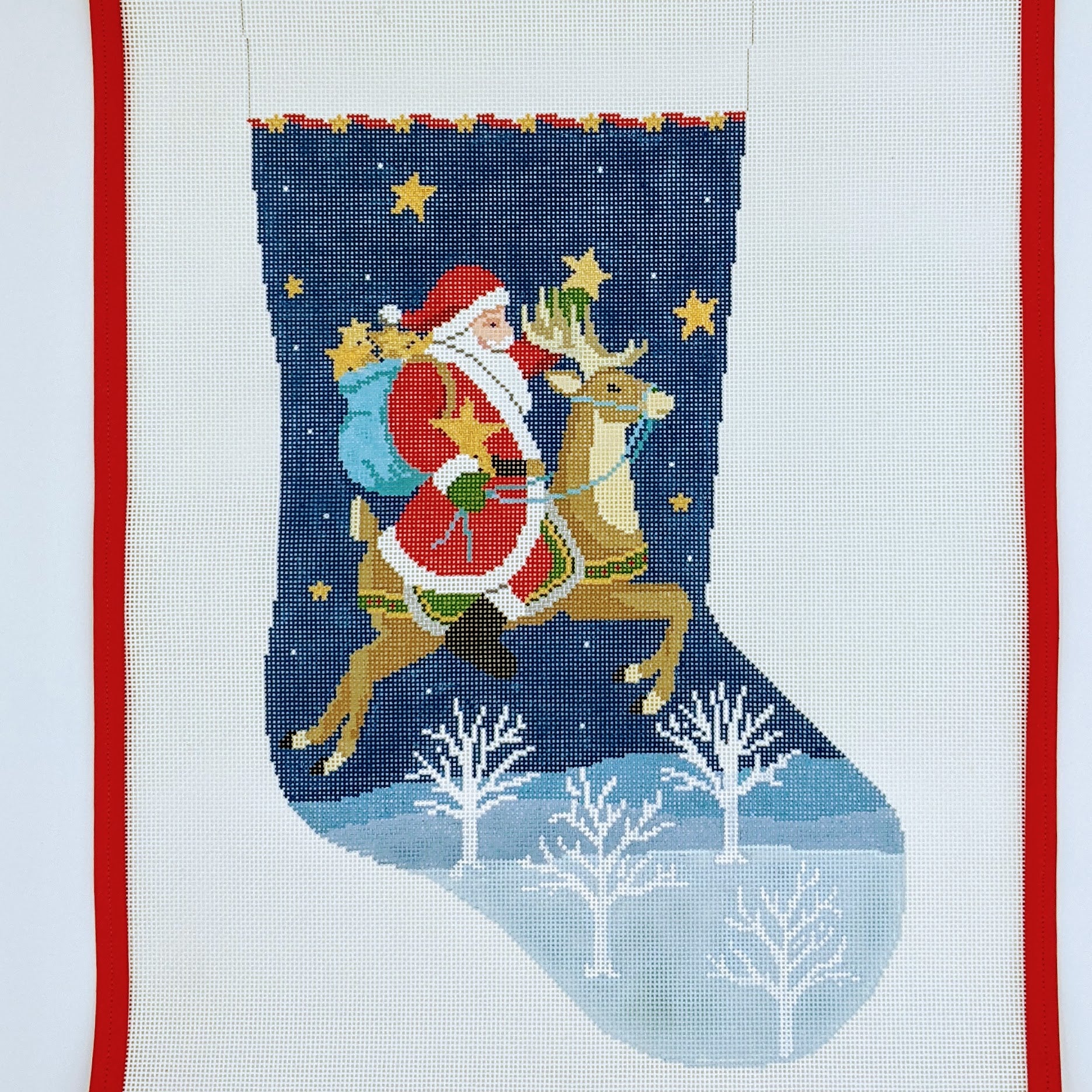 Santa Collecting Stars Stocking