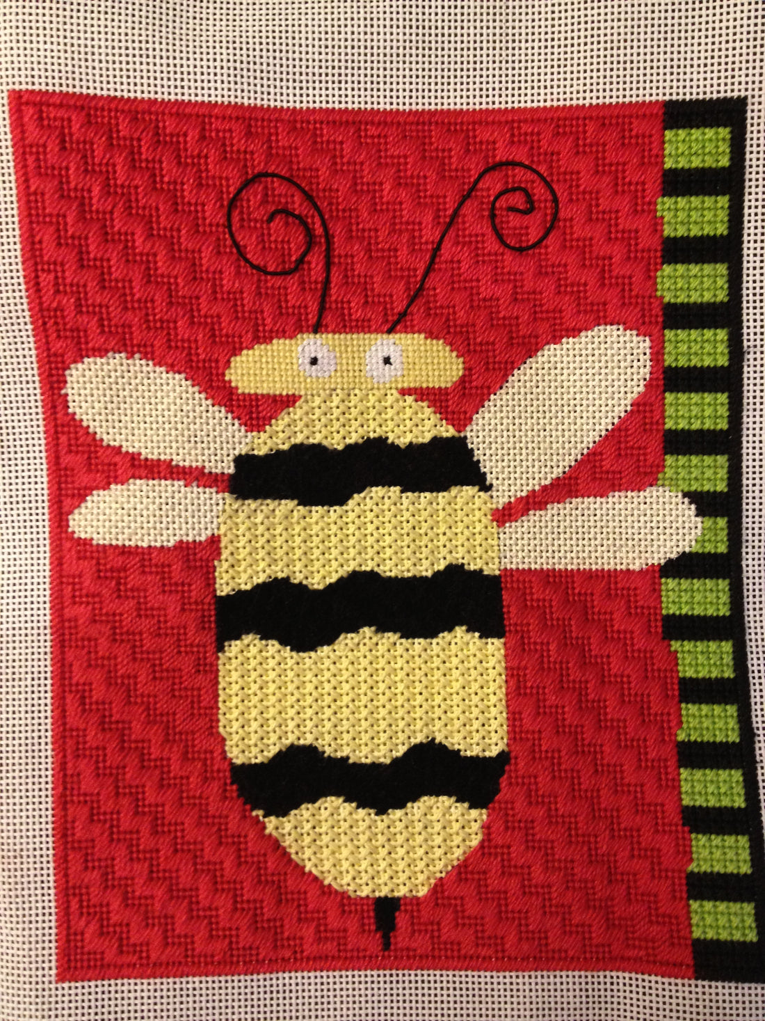 Maggie & Co. bumble bee canvas (completed)