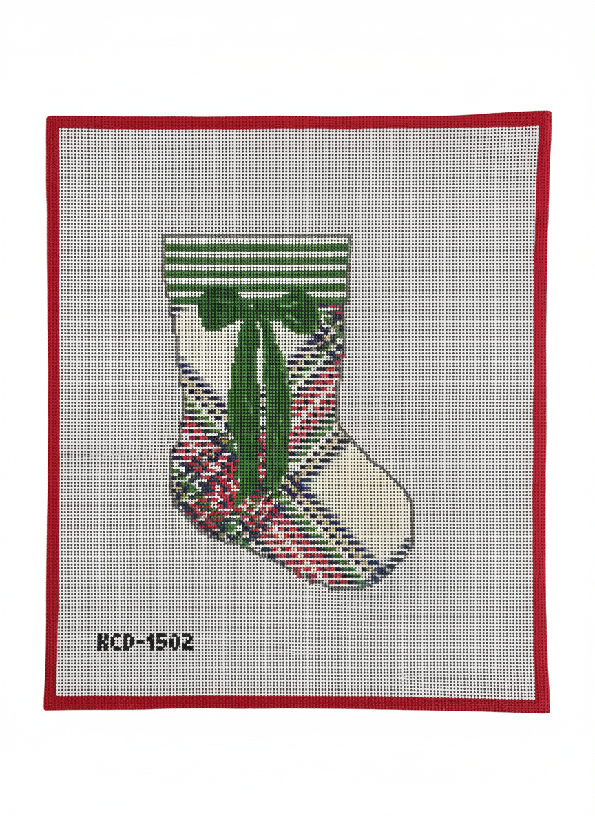Cream Tartan Mini Stocking