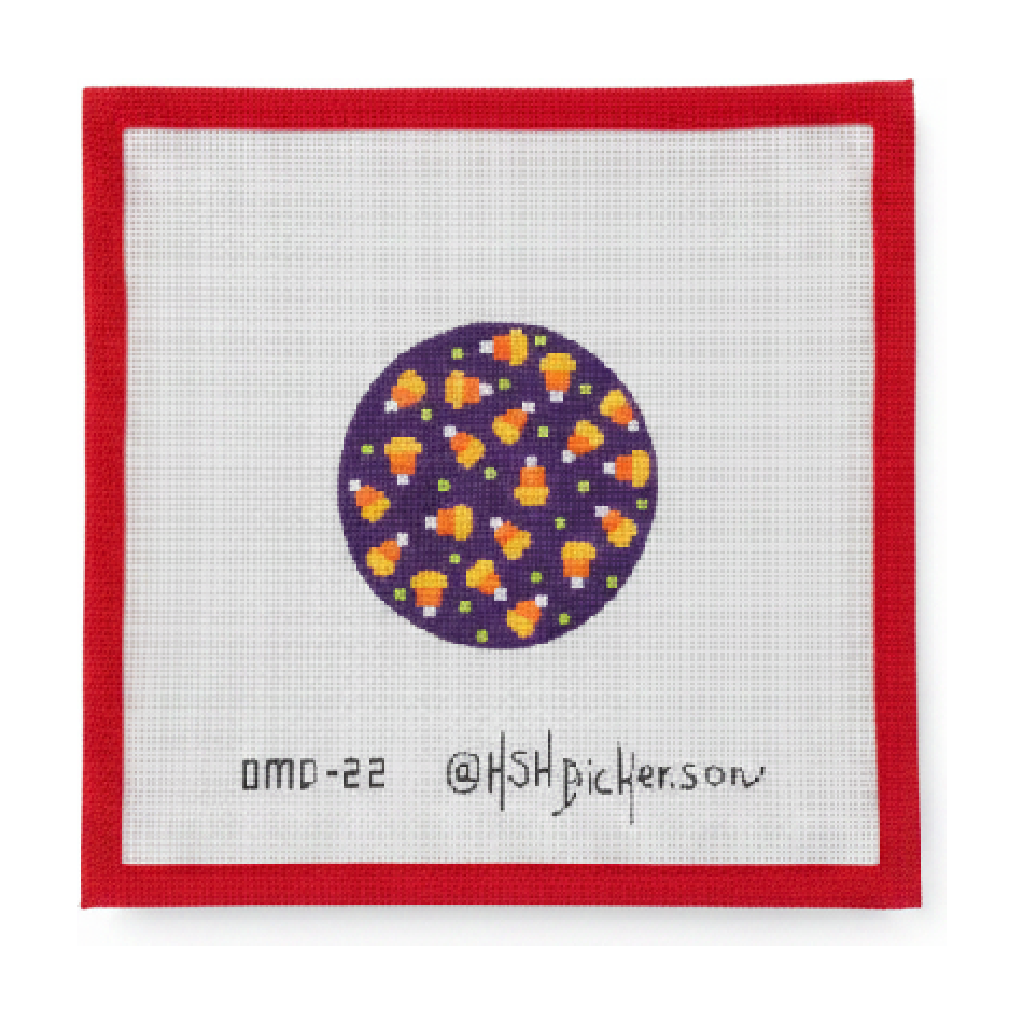 Candy Corn on Purple round