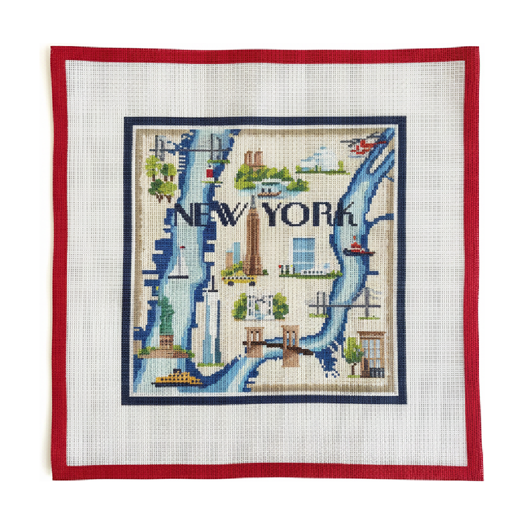 New York Map on 18 mesh