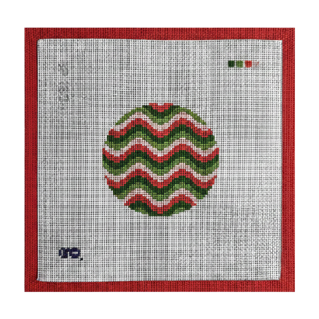 Squiggle Round Pink & Green