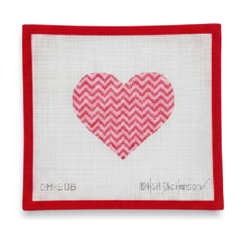 Pink & Red Chevron Heart
