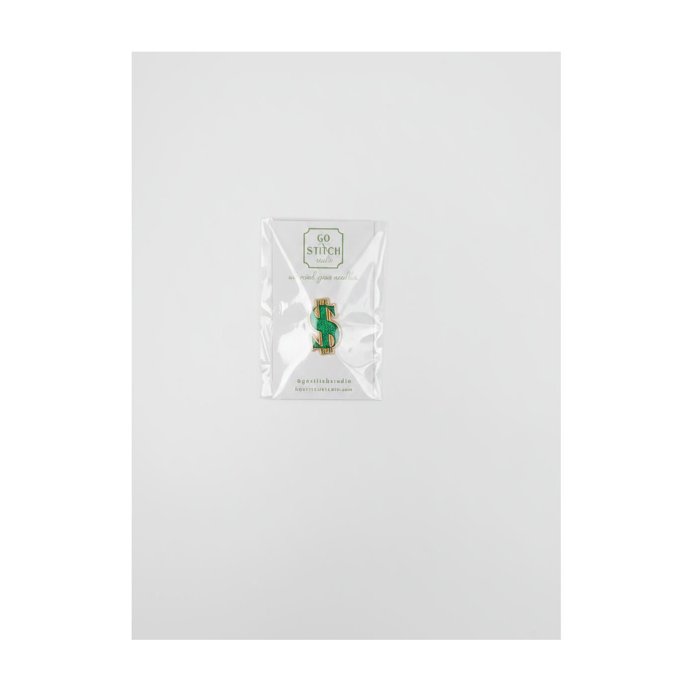 Green & Gold Glitter Dollar Sign Needle Minder Magnet