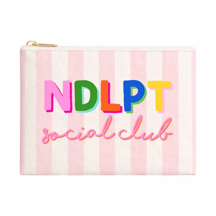 "Needlepoint Social Club" Pink Stripe Project Bag