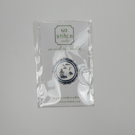 Blue Canton Plate Needle Minder Magnet