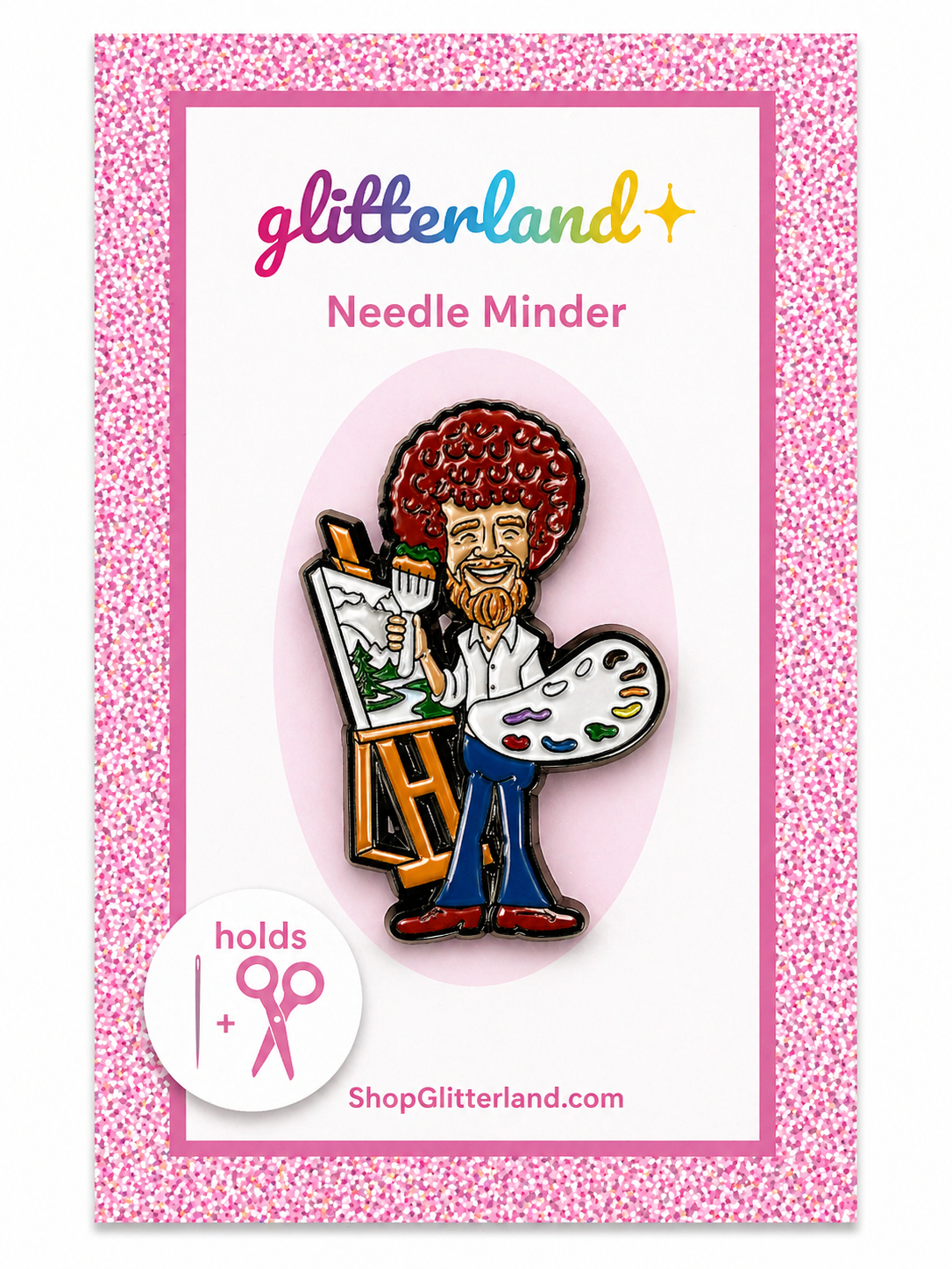 Bob Ross Needle Minder Magnet