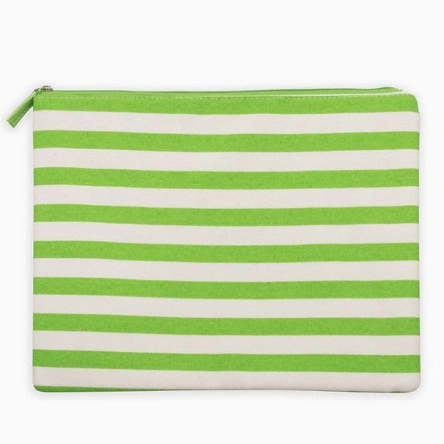 Lime & White Striped Project Bag