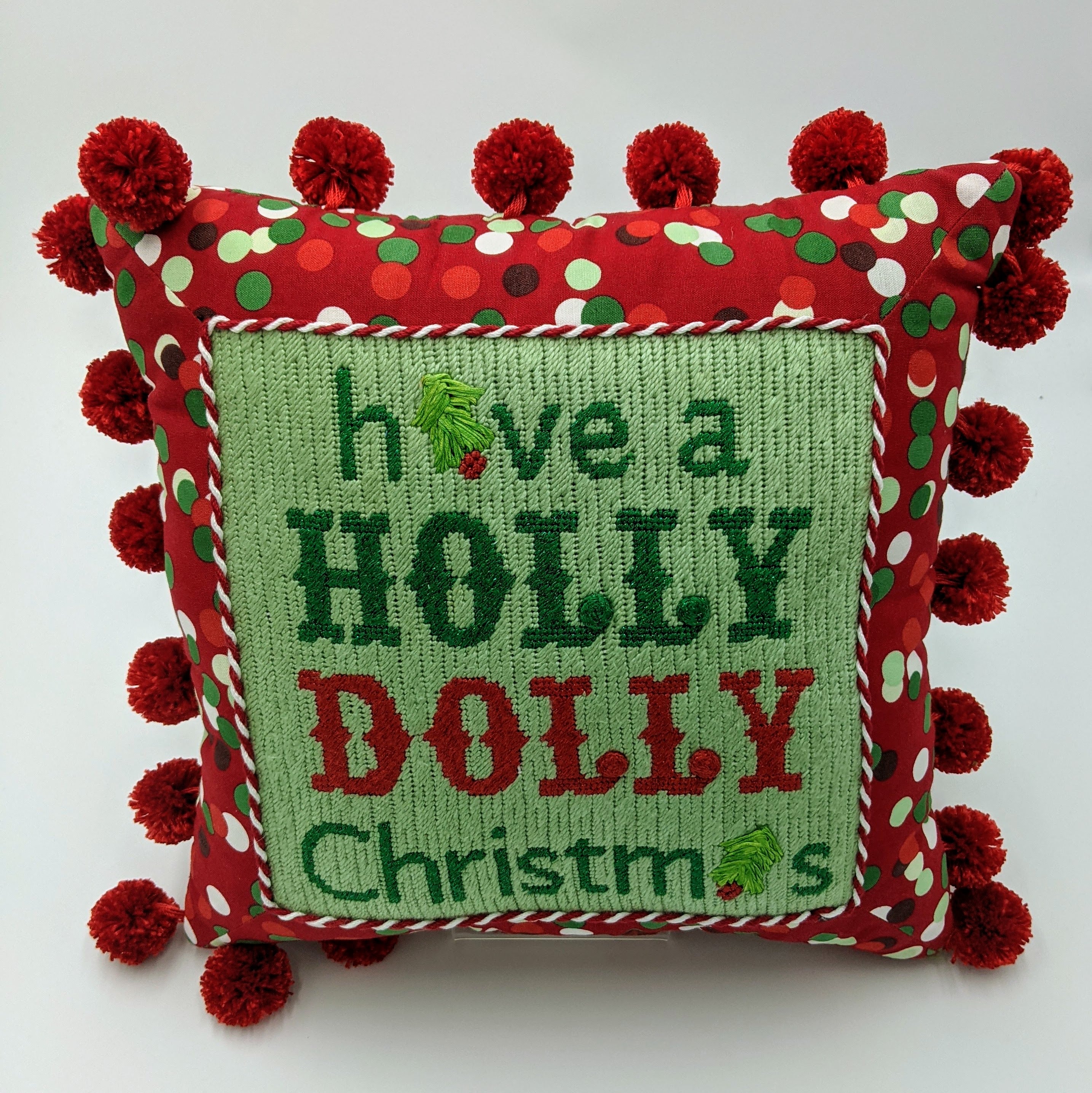 Holly Dolly Christmas pillow