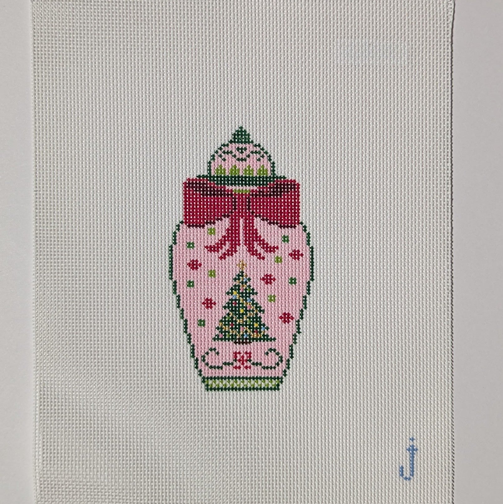 Pink Christmas Ginger Jar