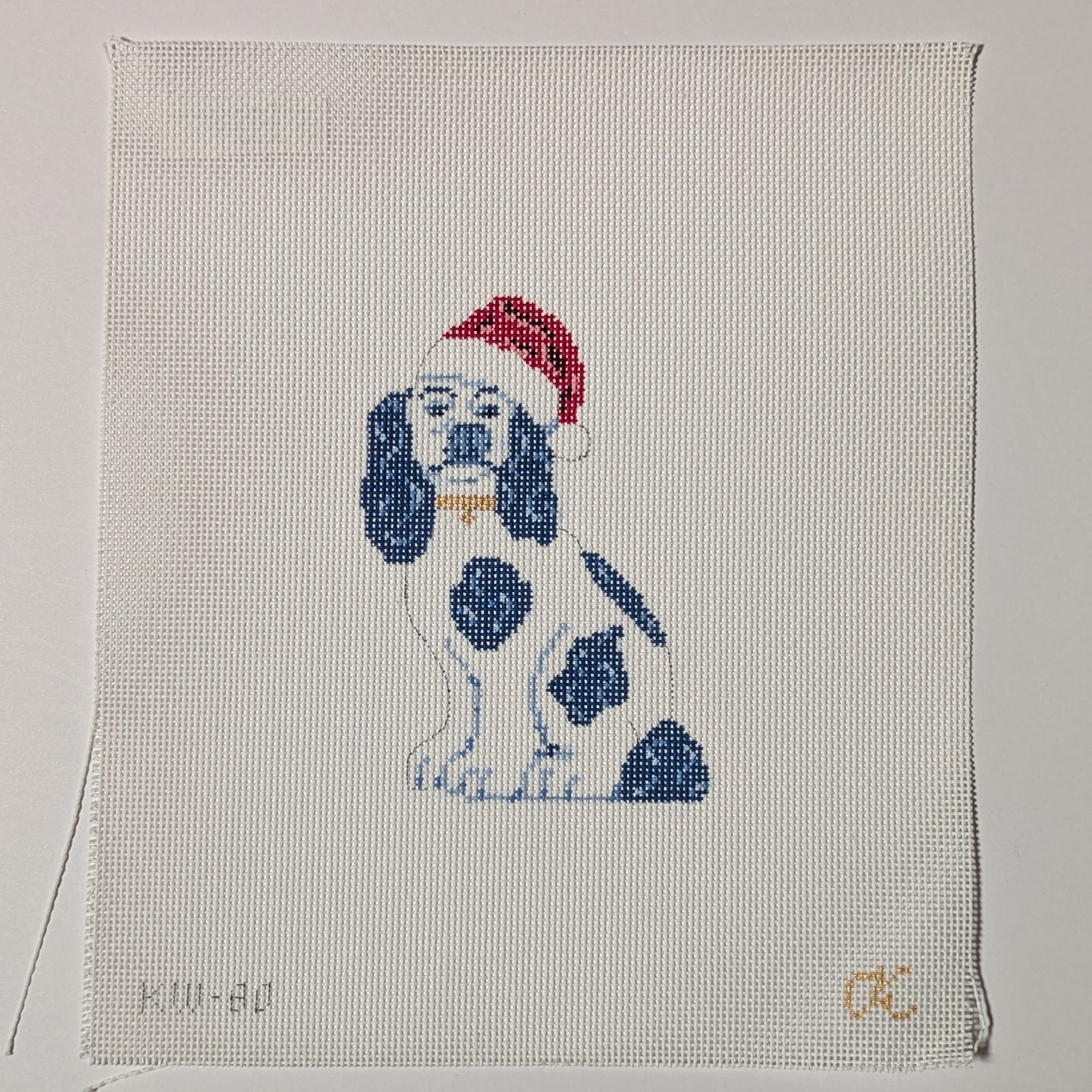 Staffie w. Santa Hat