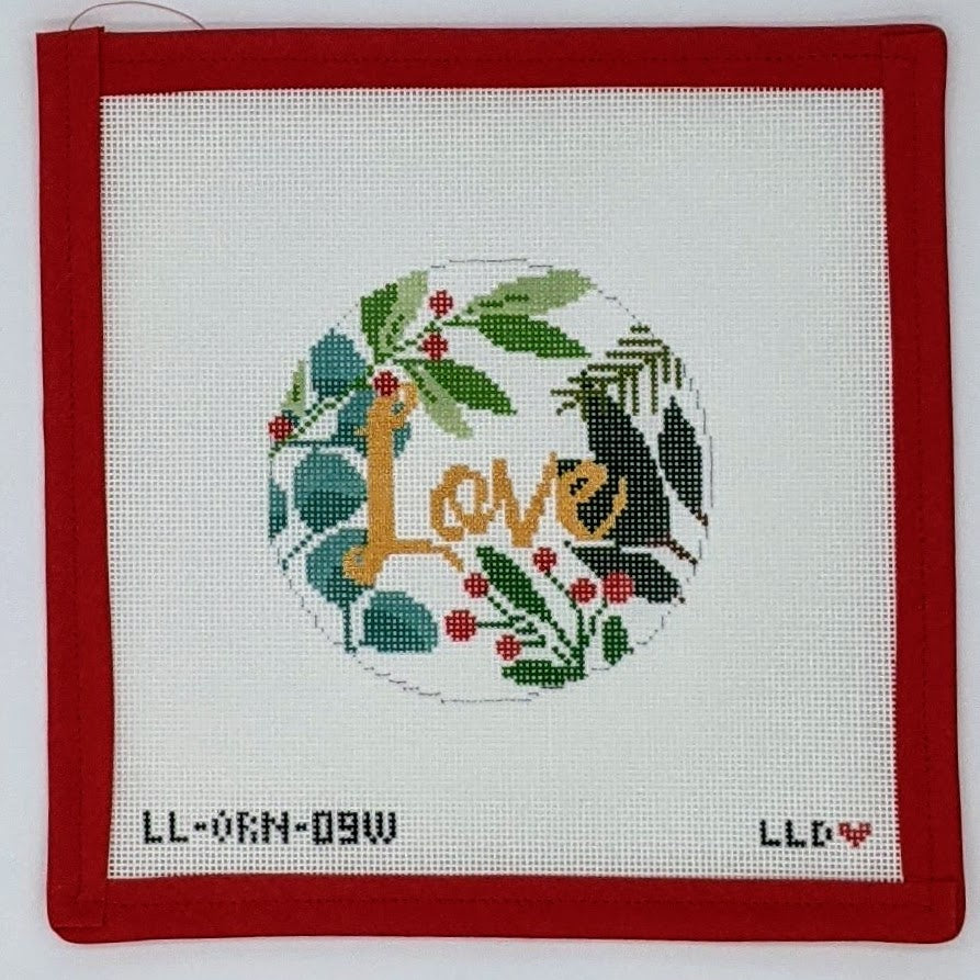 Botanical Love Ornament (White/Gold)