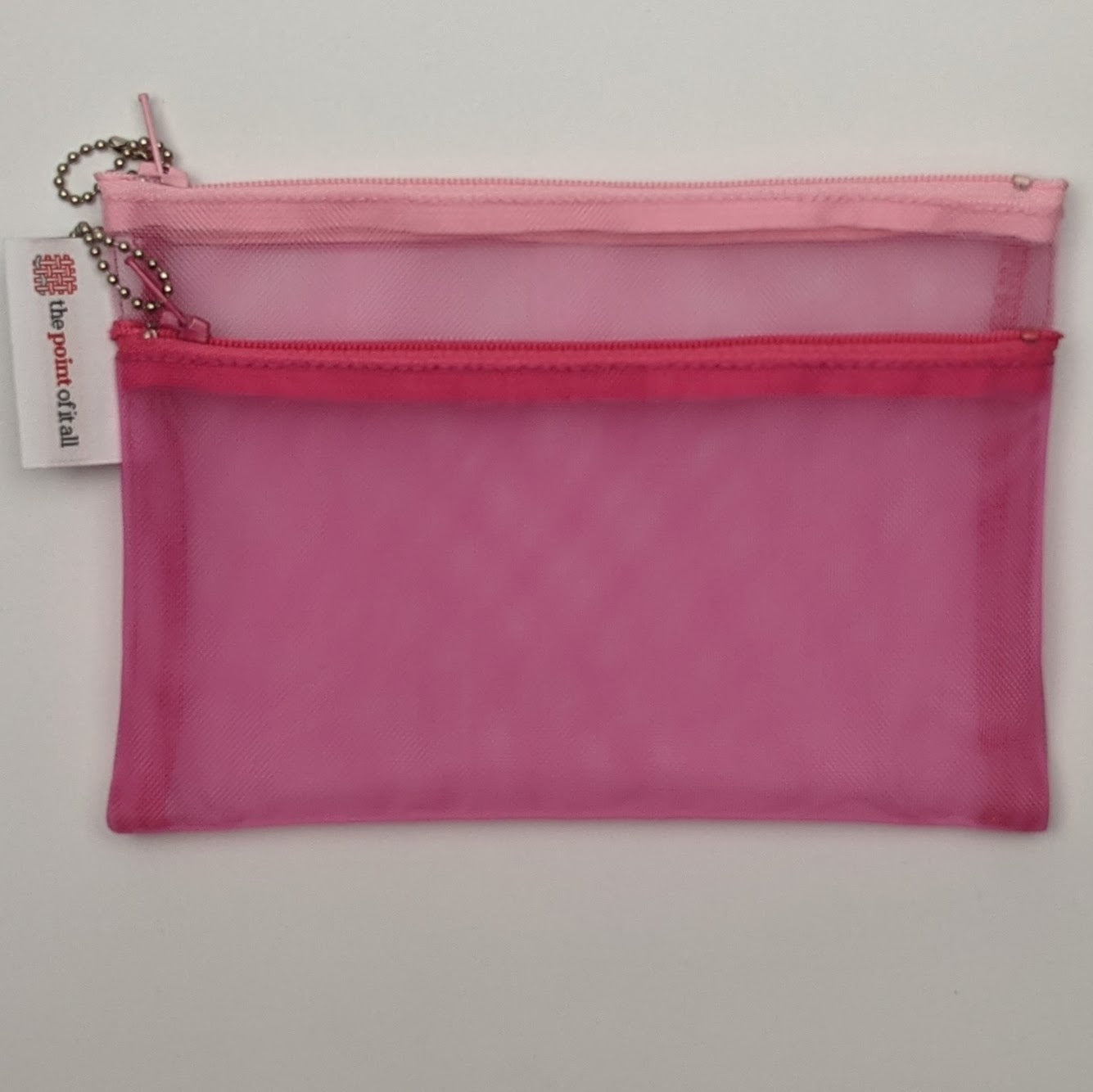 Fuchsia/Pink Double Zip Mesh Project Bag TOOL KIT