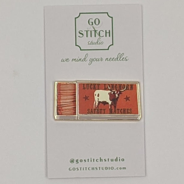 Lucky Longhorn Matchbox Needle Minder Magnet