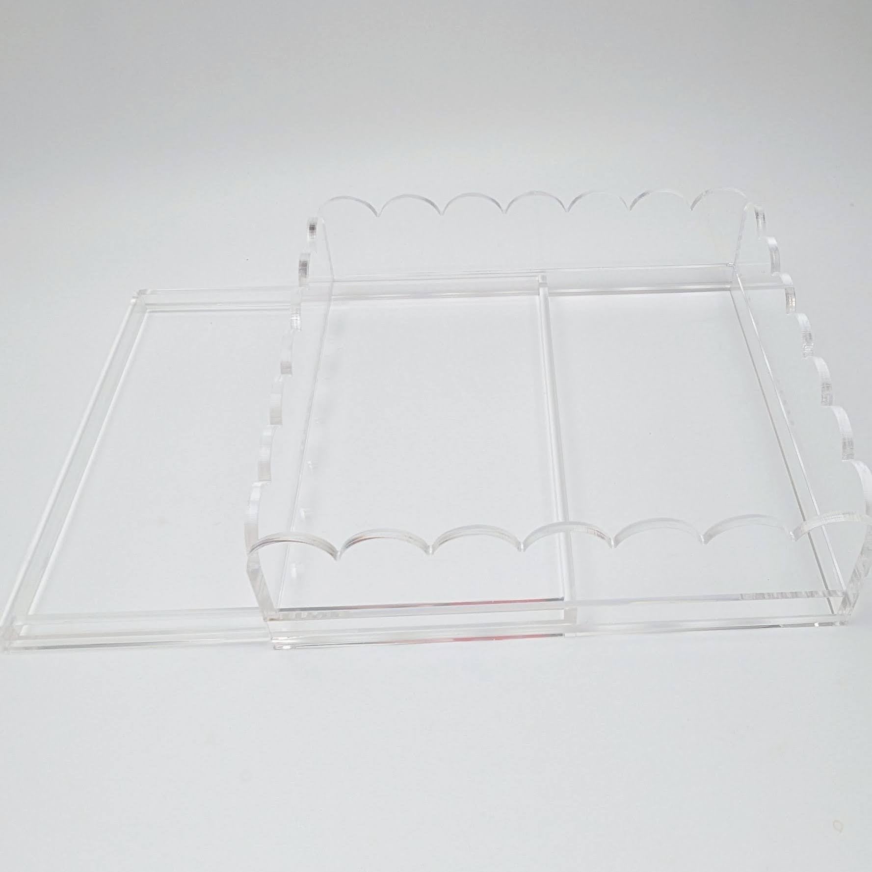 Small Scalloped Acrylic Tray 6.5" x 6.5"