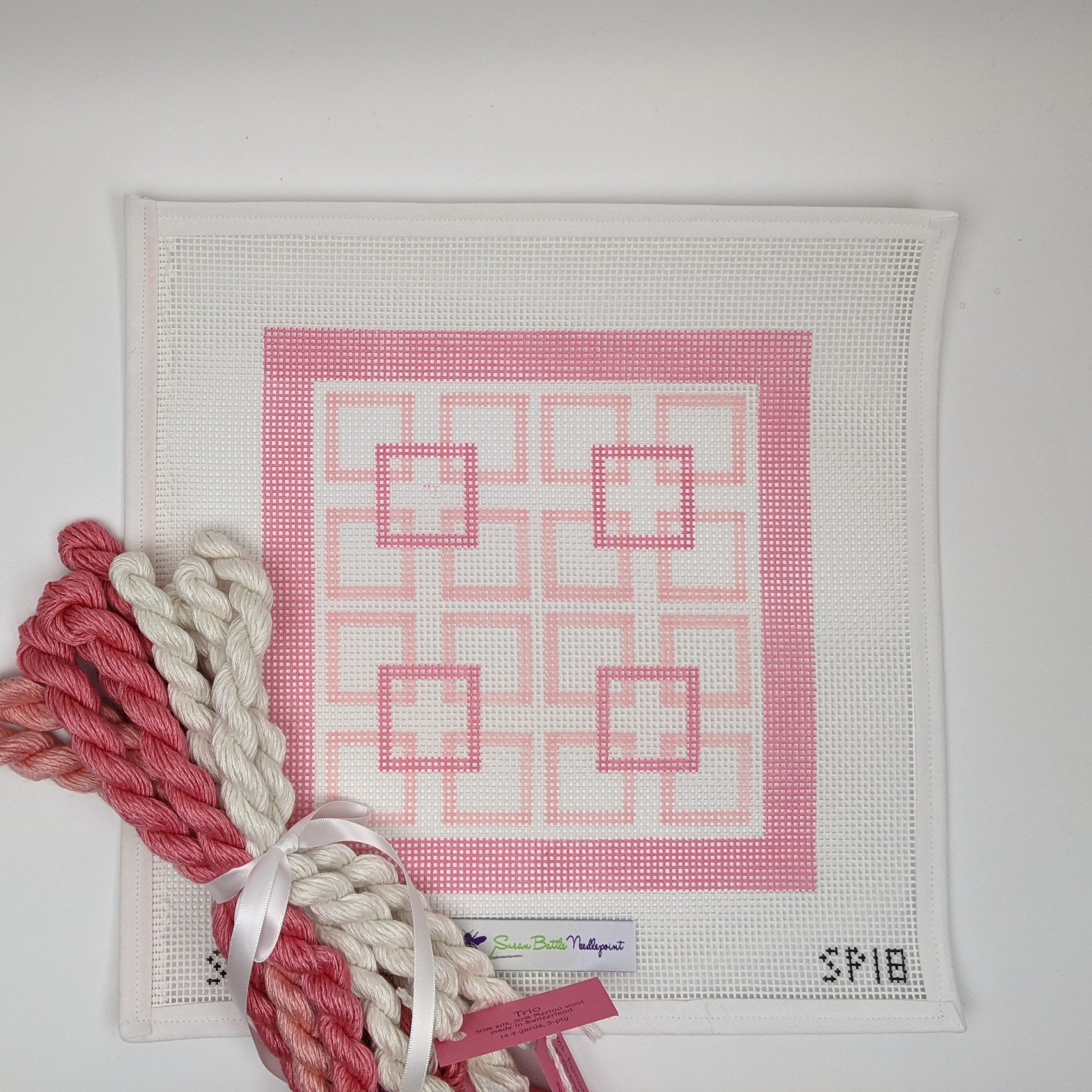 Shell Pink Squares (10 mesh) CANVAS & FIBERS KIT