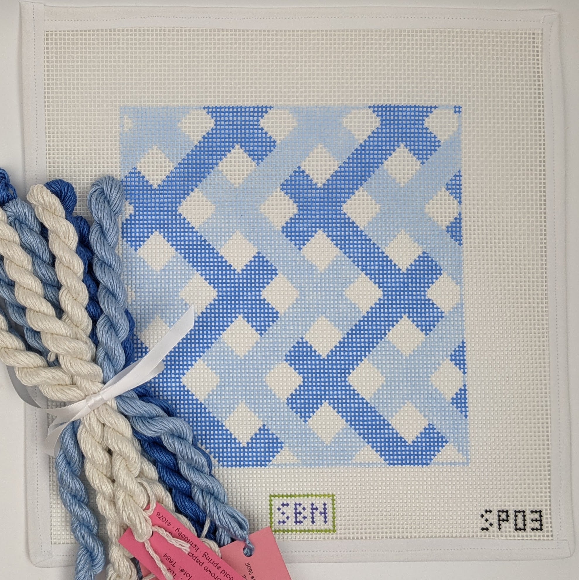 Blue Lattice (10 mesh) CANVAS & FIBERS KIT