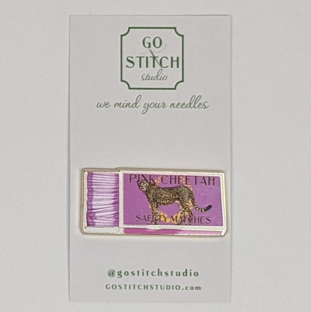 Pink Cheetah Matchbook Needle Minder Magnet