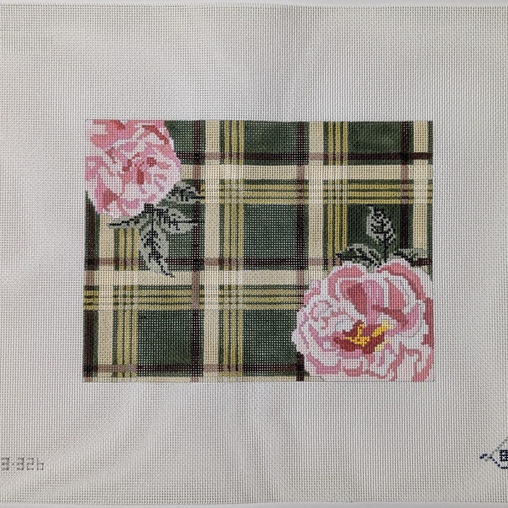 Green Plaid w. Flower