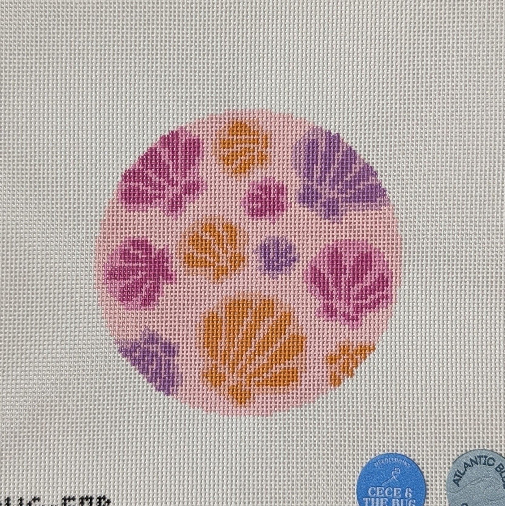 Seashell Collection on Pink Round