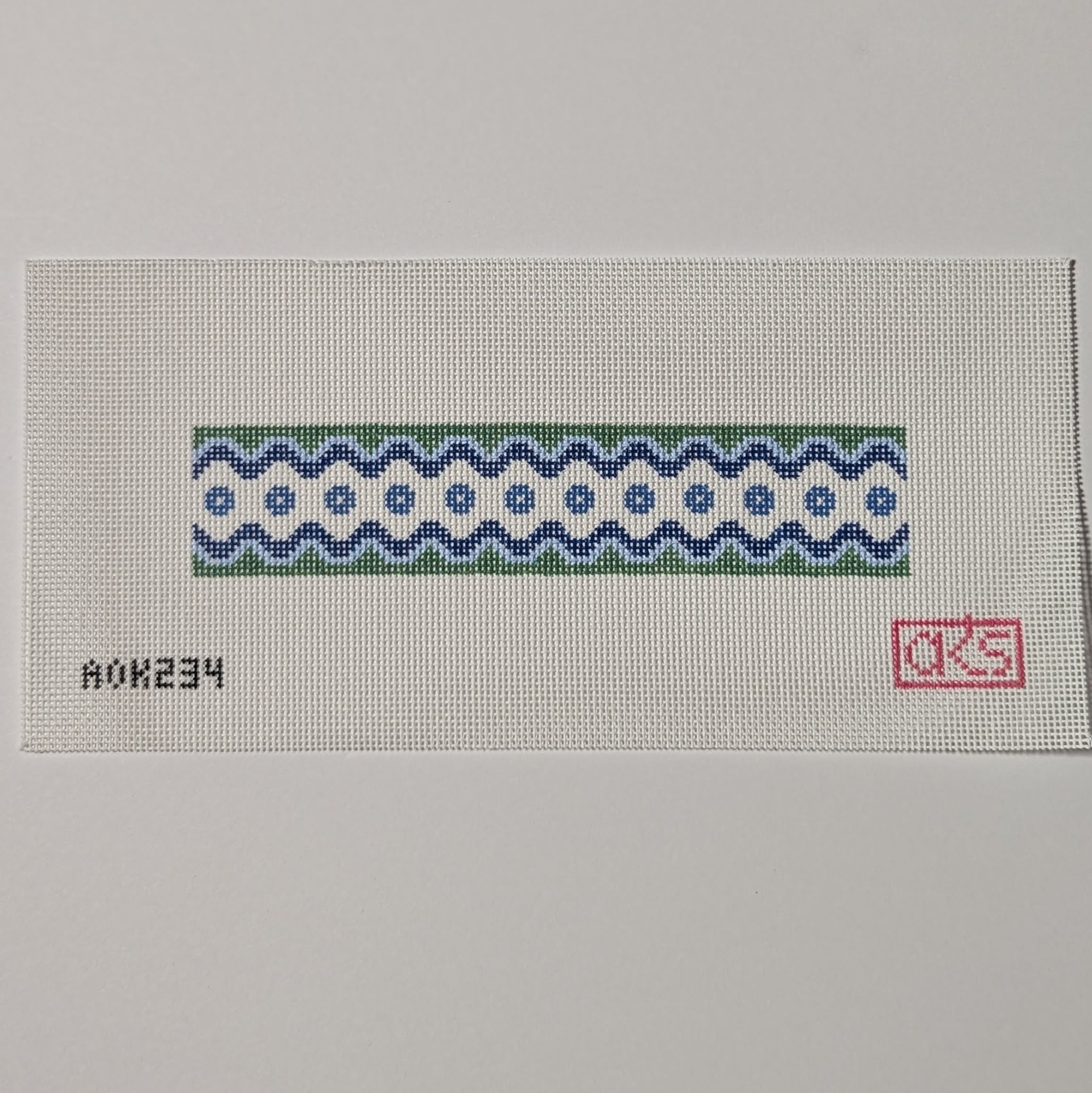 Blue & Green Ric Rac Key Fob