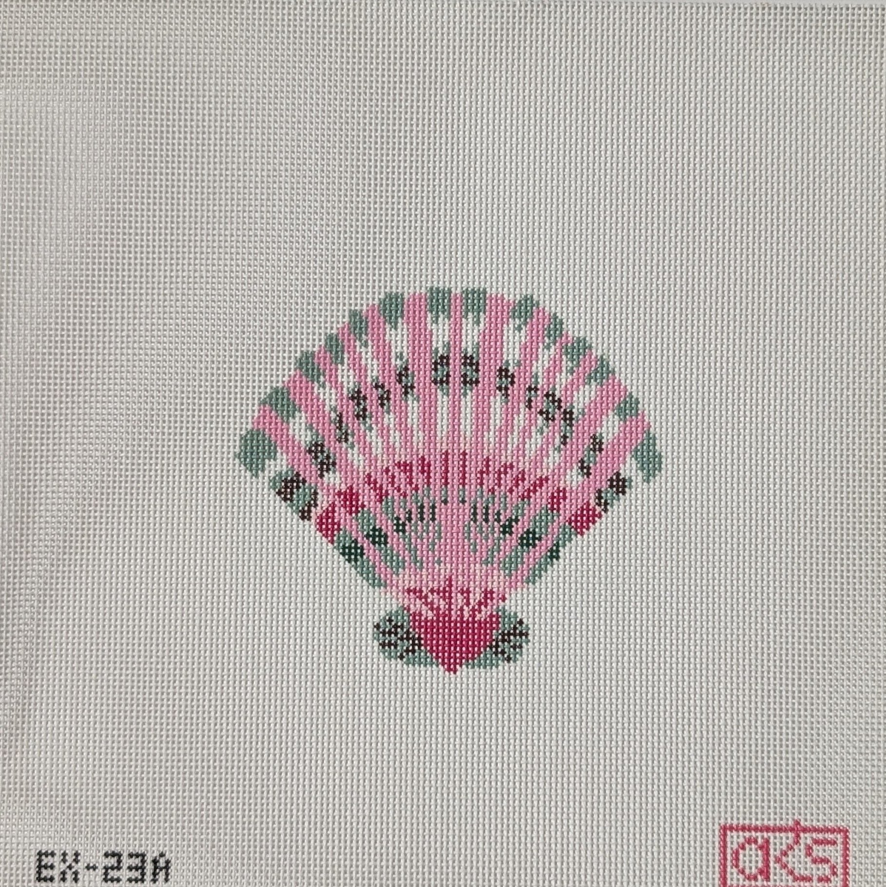 Pink w. GreenScallop Shell