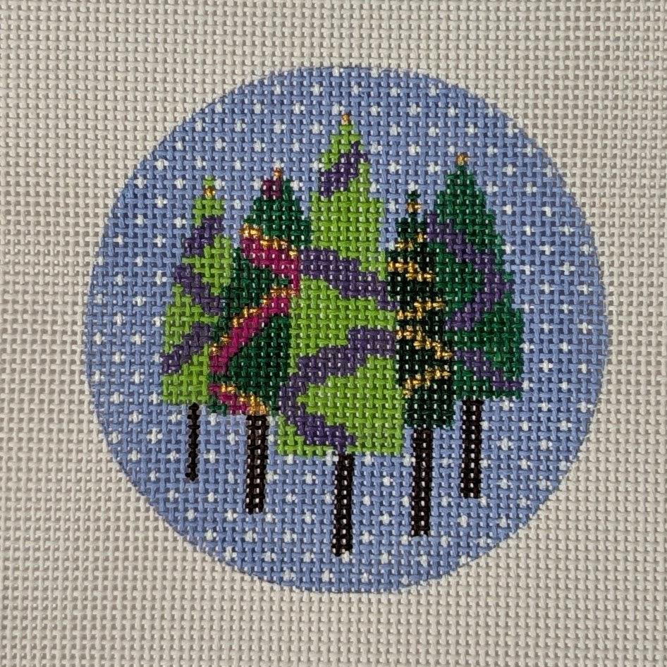 Christmas Tree Trio on Periwinkle