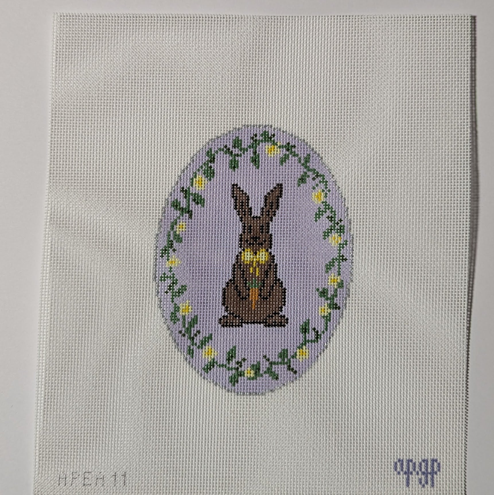 Chocolate Bunny Oval Lavender