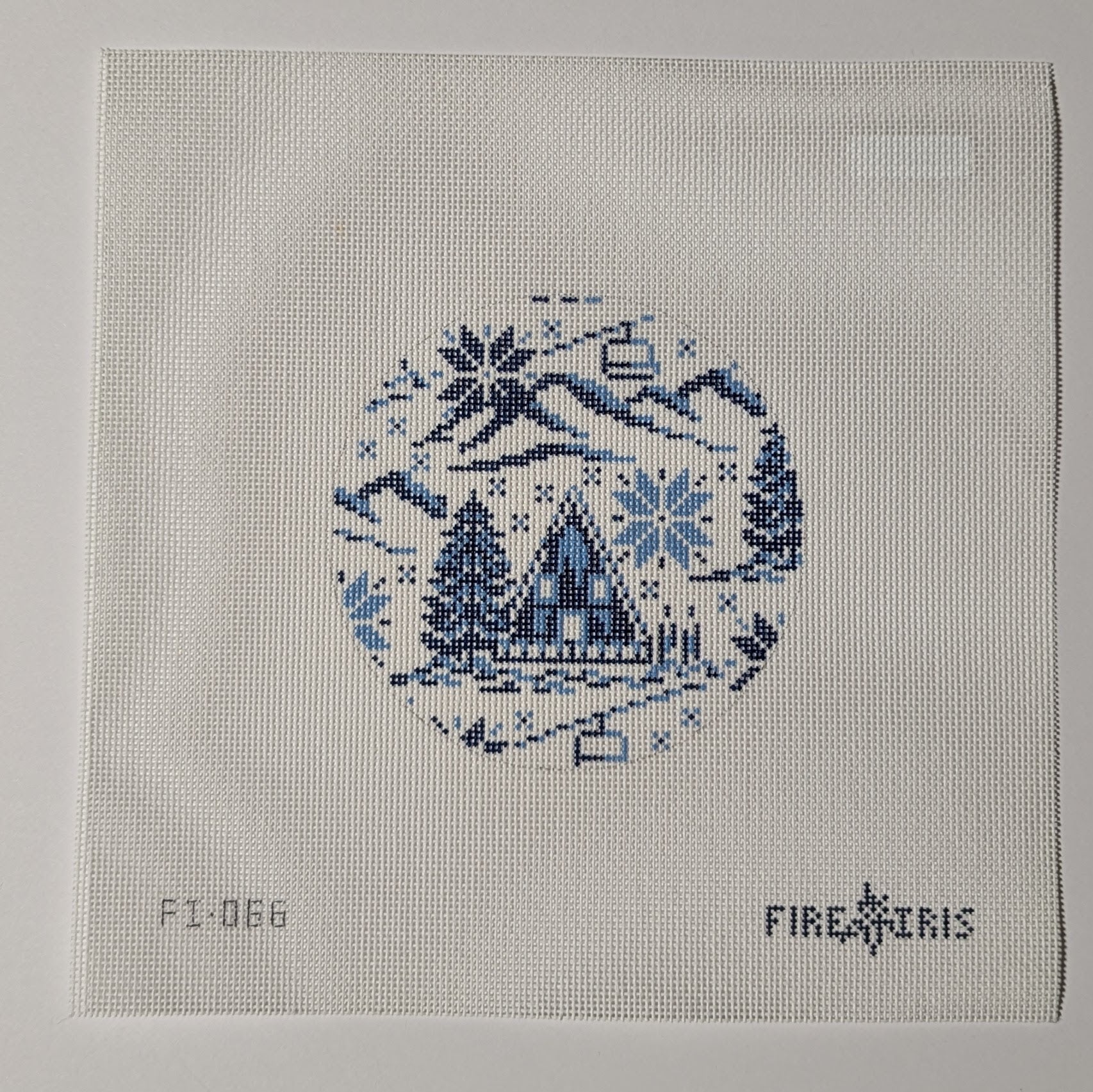 Blue Chalet Winter Tableau