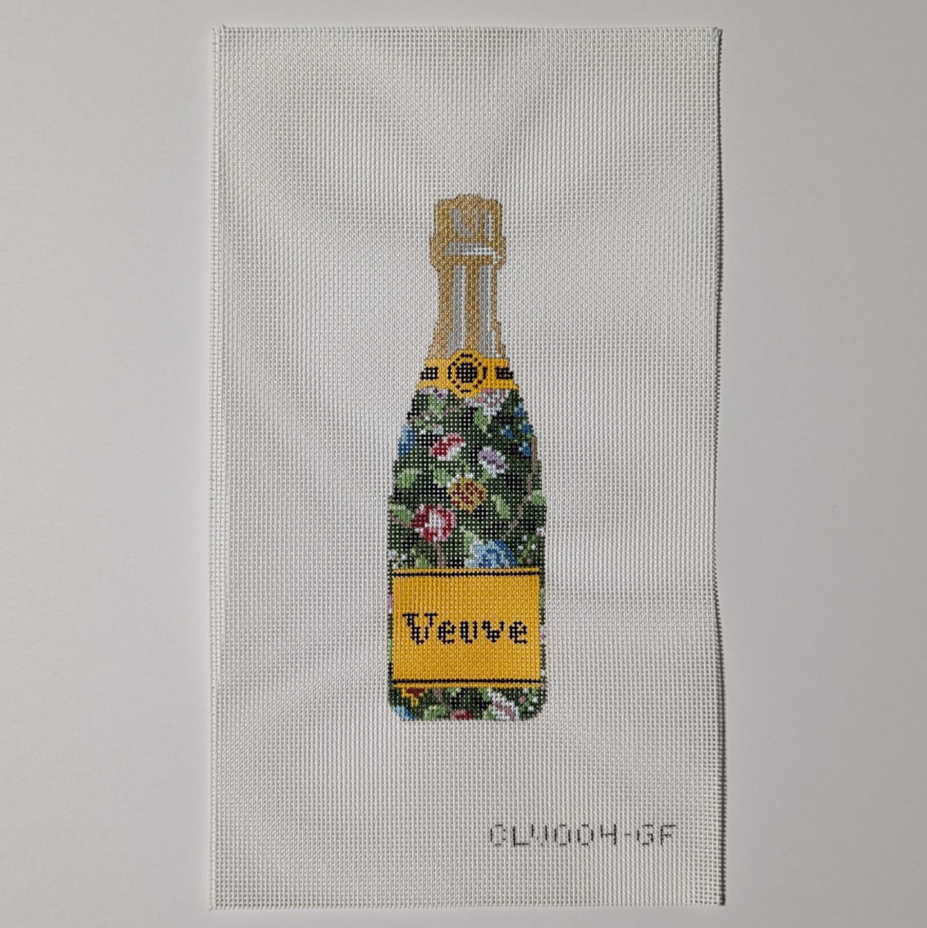 Green Floral Veuve Bottle