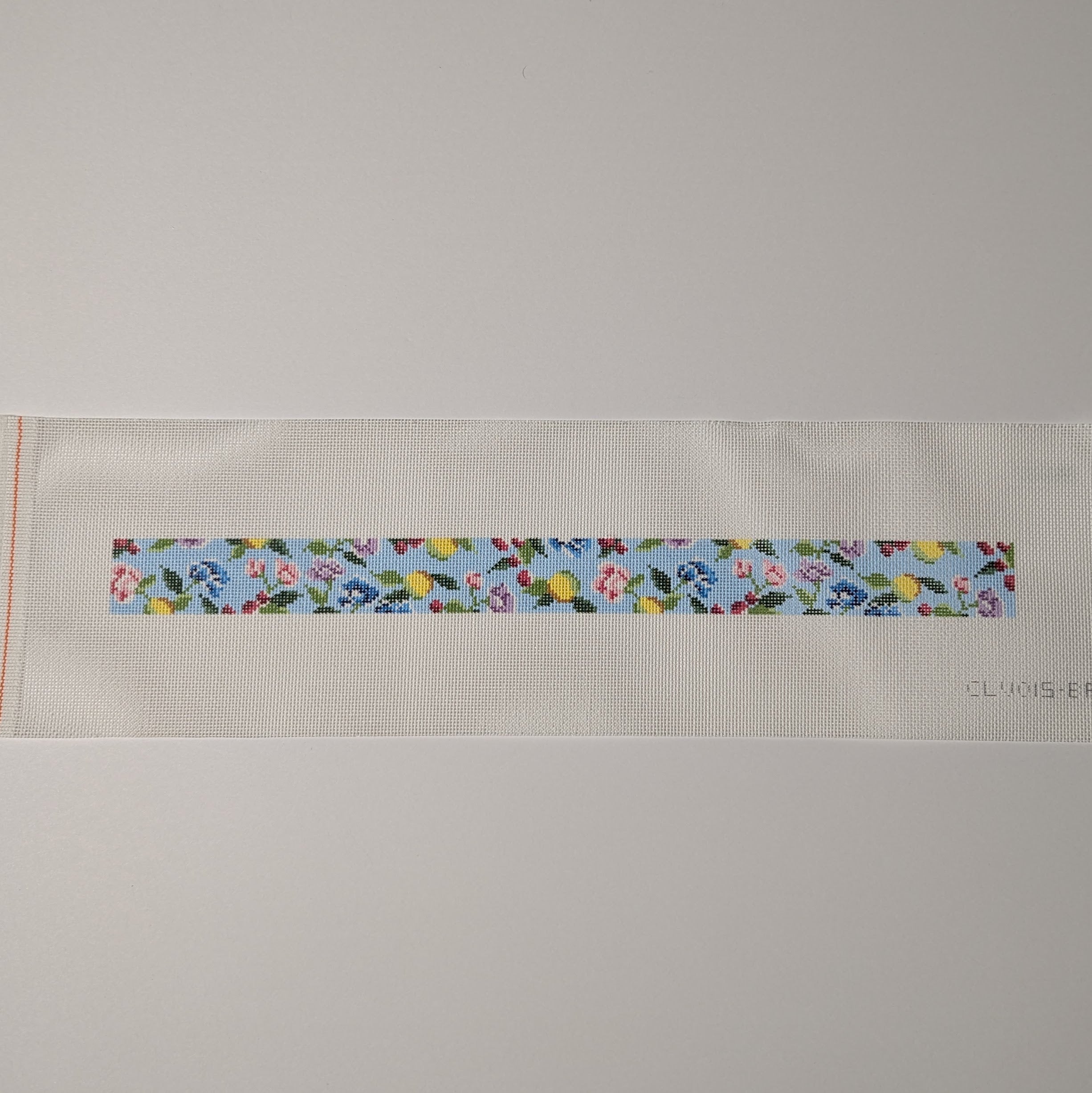 Floral on Blue Wristlet/Long Key Fob