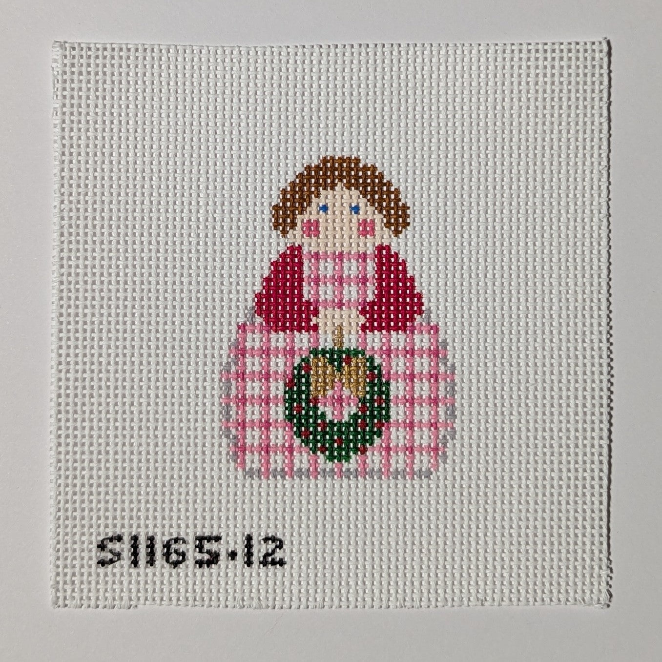 December Angel Checked Dress w. Wreath