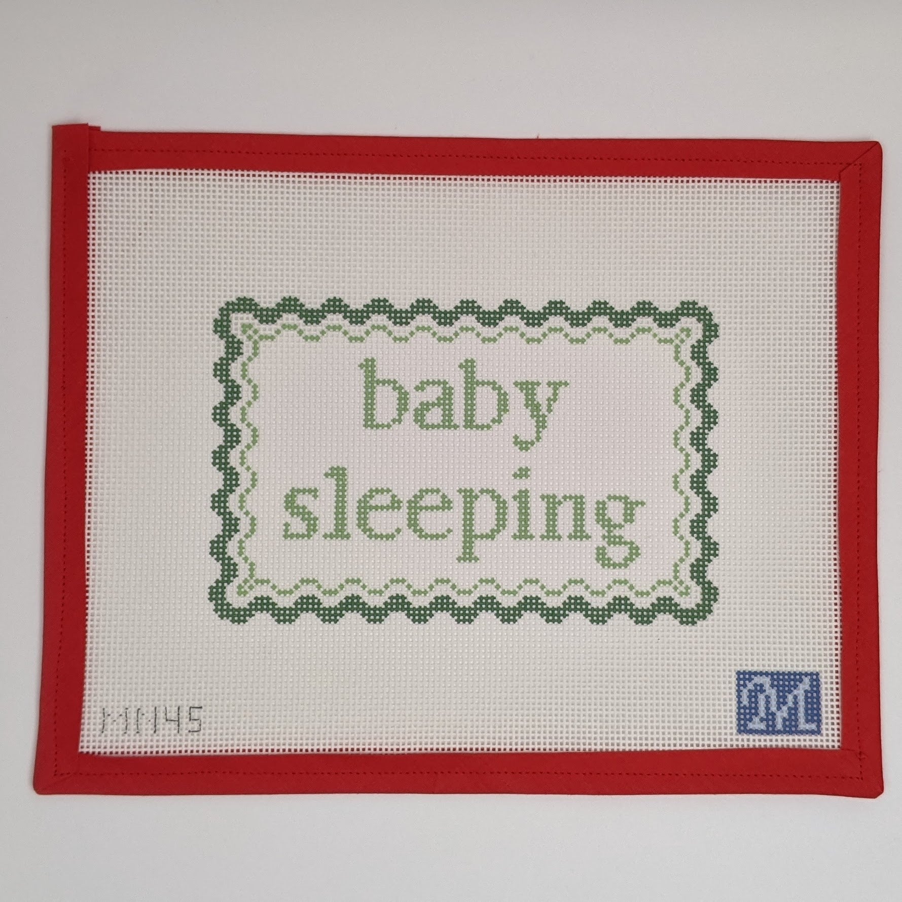 Baby Sleeping w. Green Ric Rac