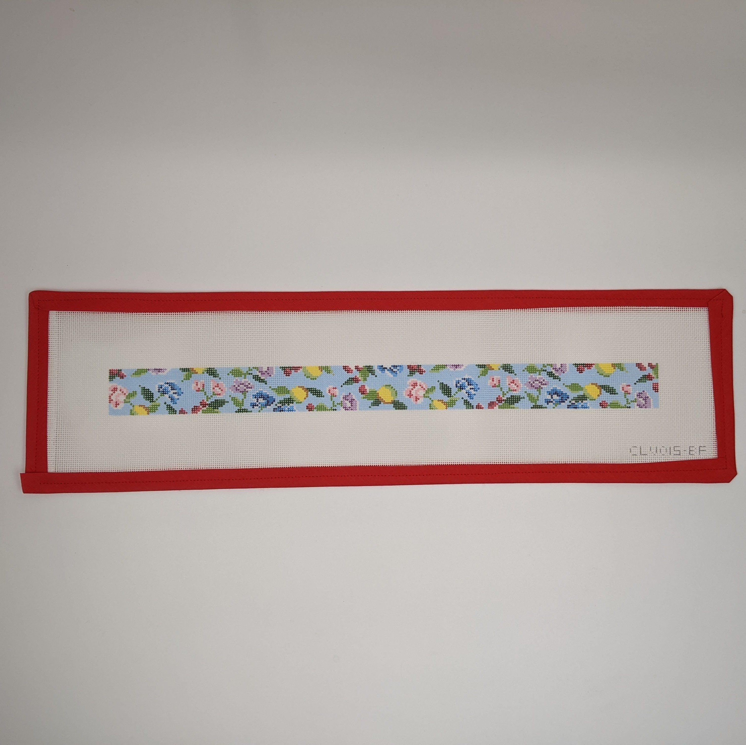 Floral on Blue Wristlet/Long Key Fob