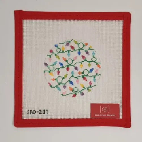 Multicolored Christmas Lights Round