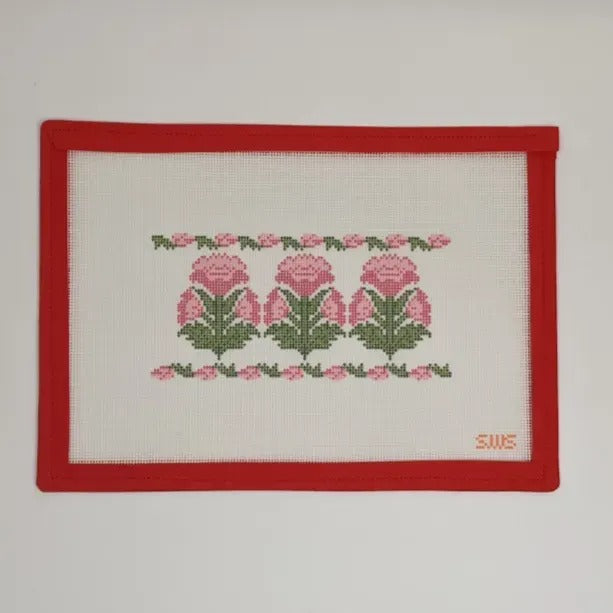 Pink Block Print Flowers