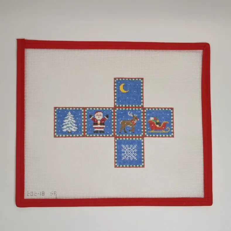 3D Santa Sleigh Reindeer Tree Cube