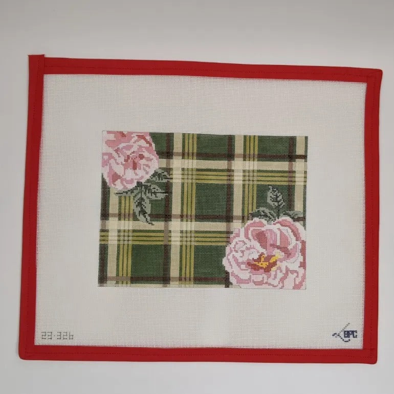 Green Plaid w. Flower