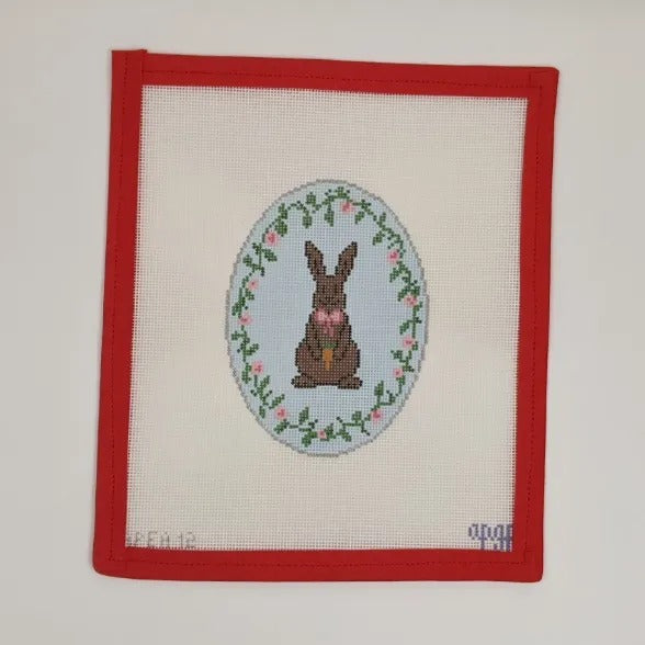 Chocolate Bunny Oval Blue