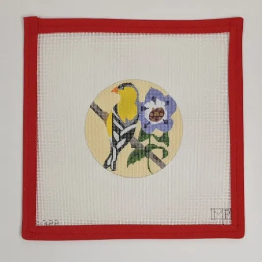 Finch w. Purple Flower