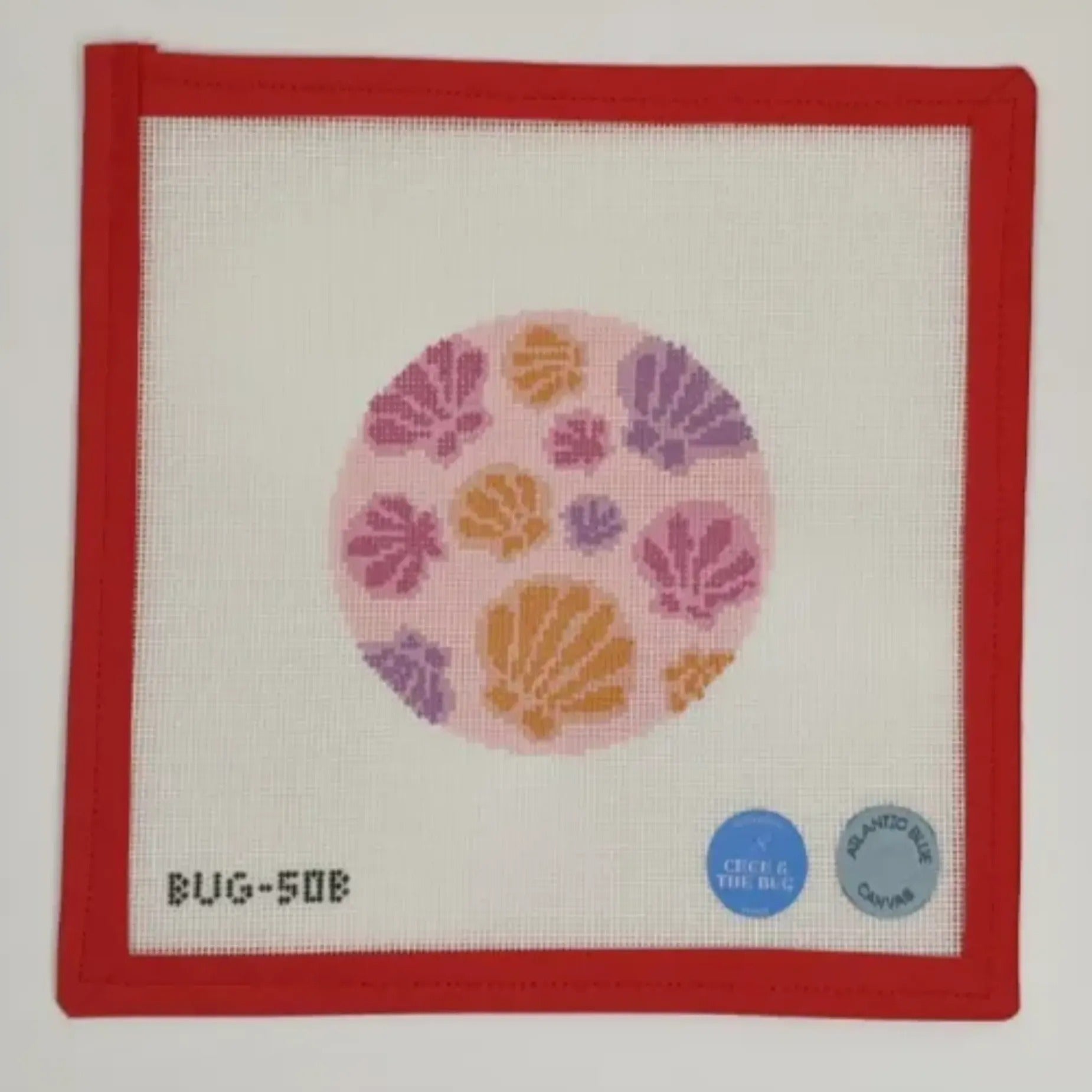 Seashell Collection on Pink Round