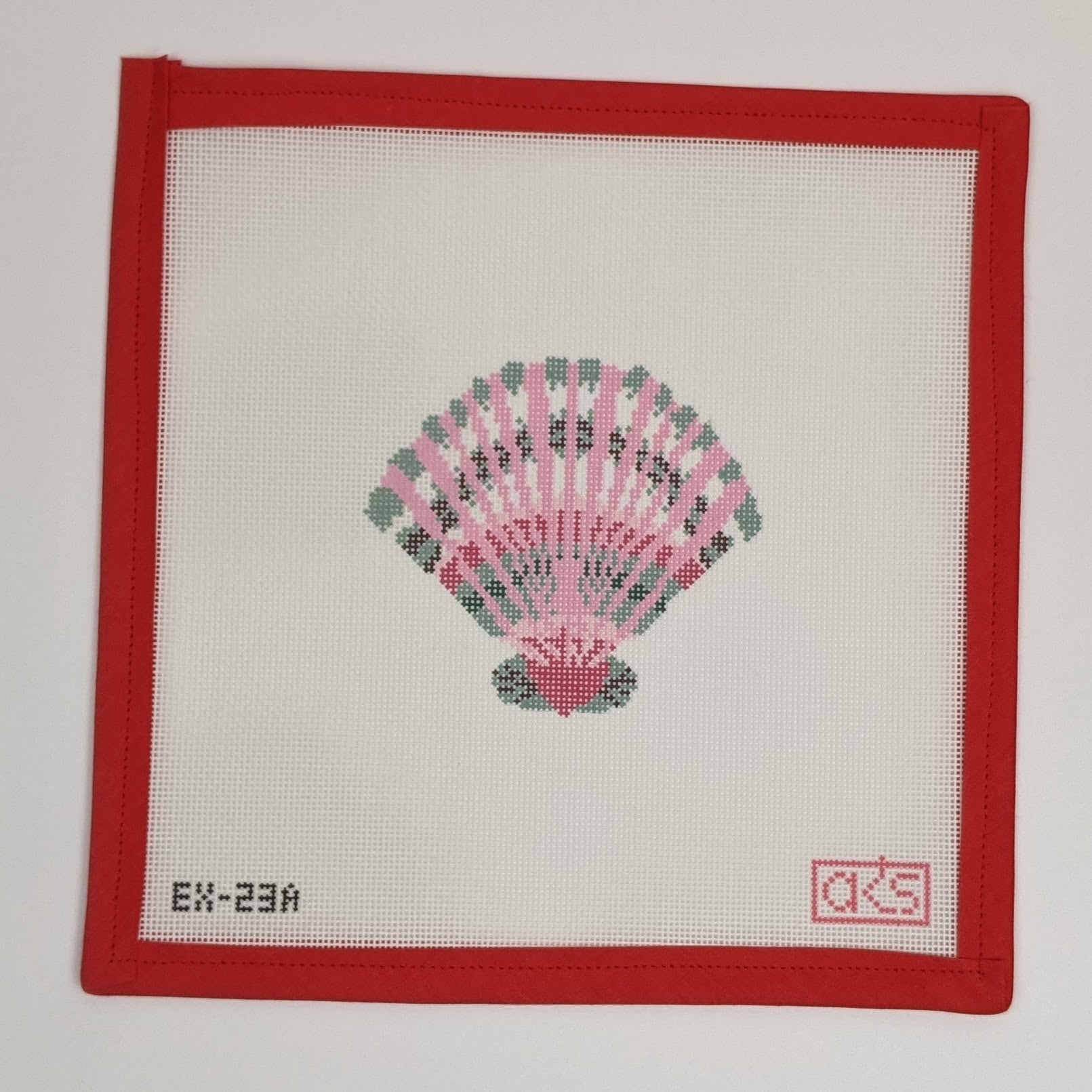 Pink w. GreenScallop Shell