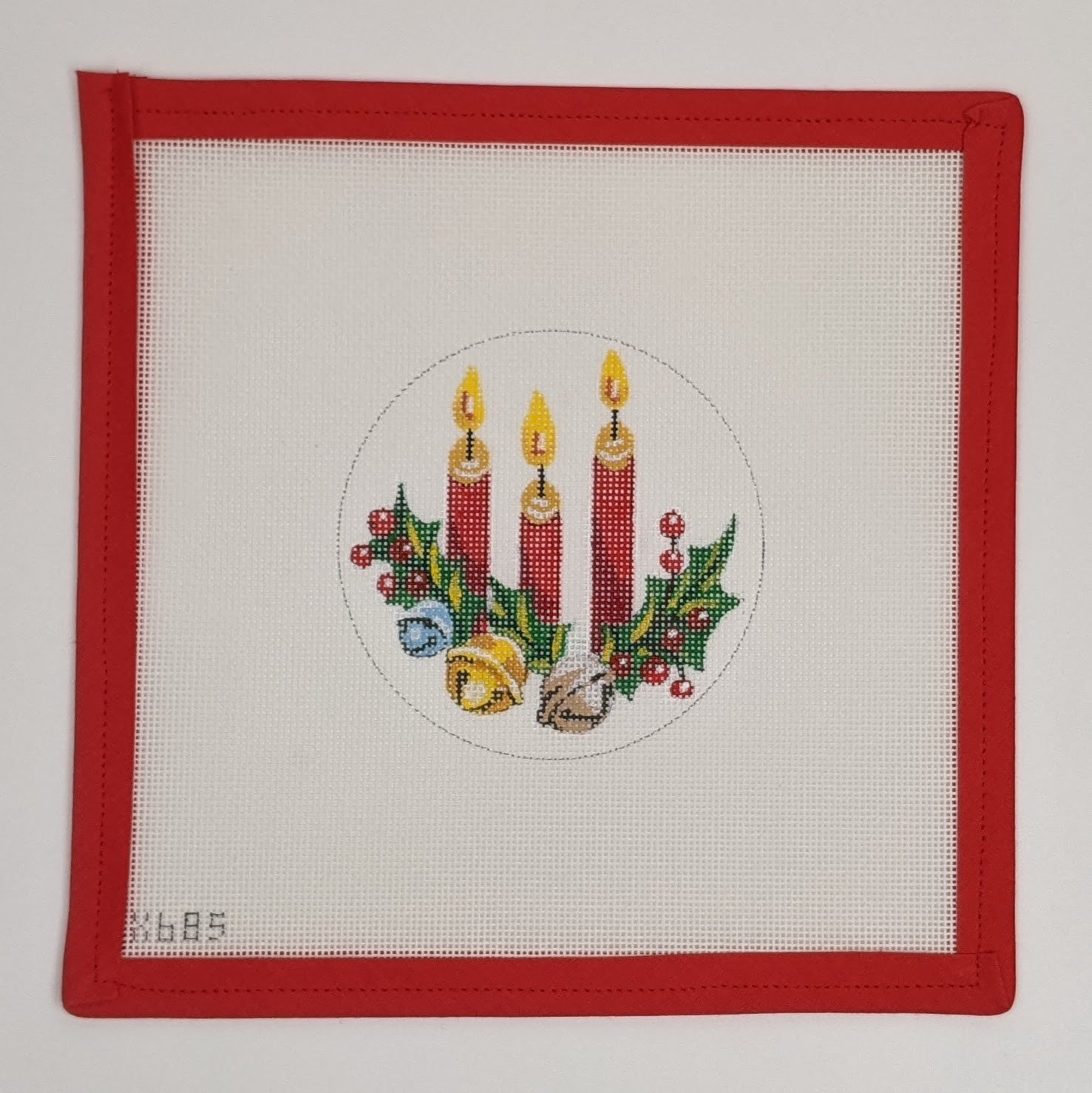 Christmas Candles w. Bells & Holly