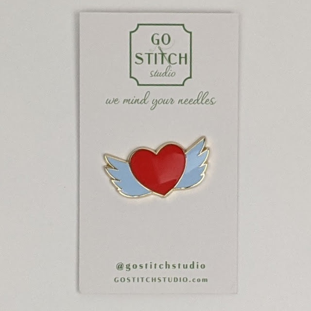 Love Wings Heart Needle Minder Magnet