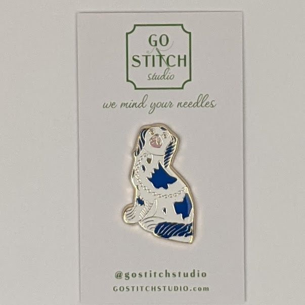 Blue Staffordshire Dog Needle Minder Magnet