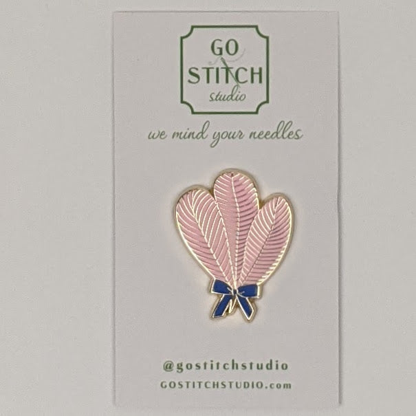 Pink Ostrich Feather Fan Needle Minder Magnet