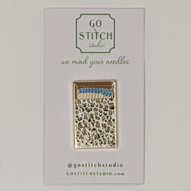 Blue Leopard Matchbook Needle Minder Magnet