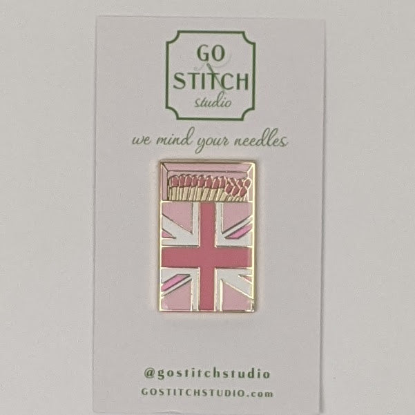 Pink British Flag Matchbook Needle Minder Magnet